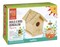 Build A Bird Bungalow - DIY Kid Art Craft Outdoor Birdhouse Kit, House Painting Kit for Kids, Hardware Glue Included- 4 Paints, 1 Brush, 7 Wooden Pcs, Chain For Tree Hanging Age 5+